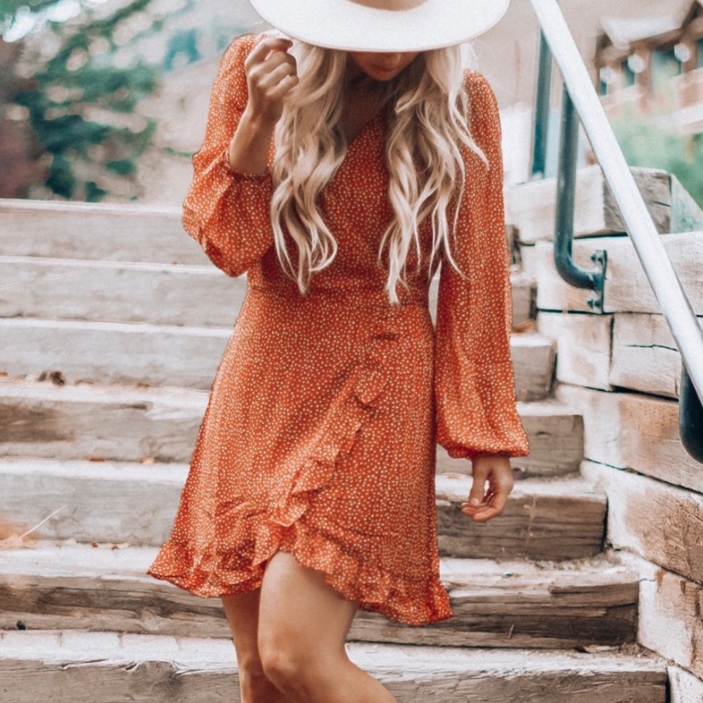 Polka dot wrap dress